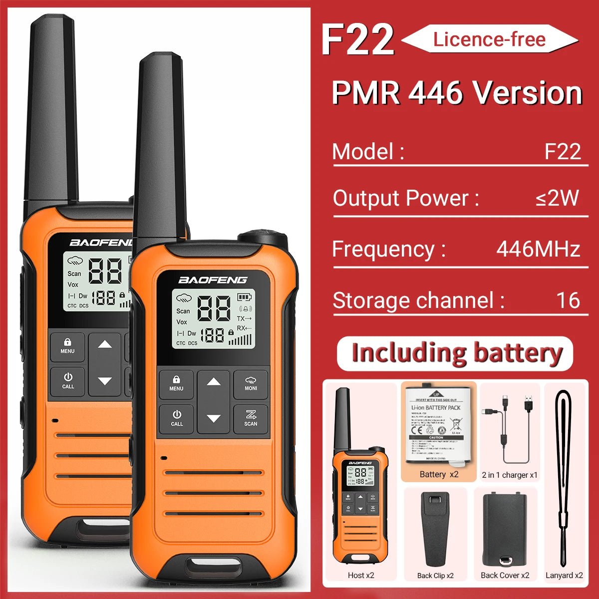 Σετ 2 Walkie Talkie Baofeng – Αδιάβροχα & Μεγάλης Εμβέλειας