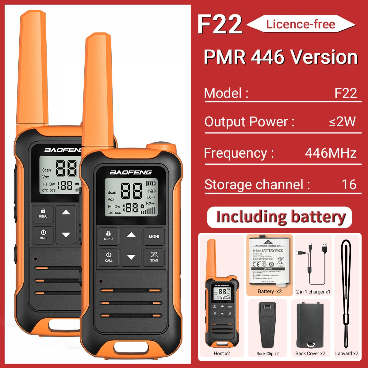 Σετ 2 Walkie Talkie Baofeng – Αδιάβροχα & Μεγάλης Εμβέλειας