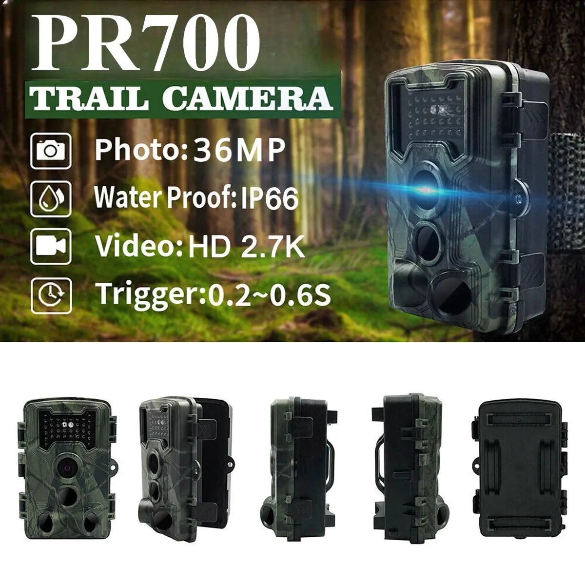 Hunting Trail Camera 58MP PR700 – HD Νυχτερινής Όρασης & Motion Sensor